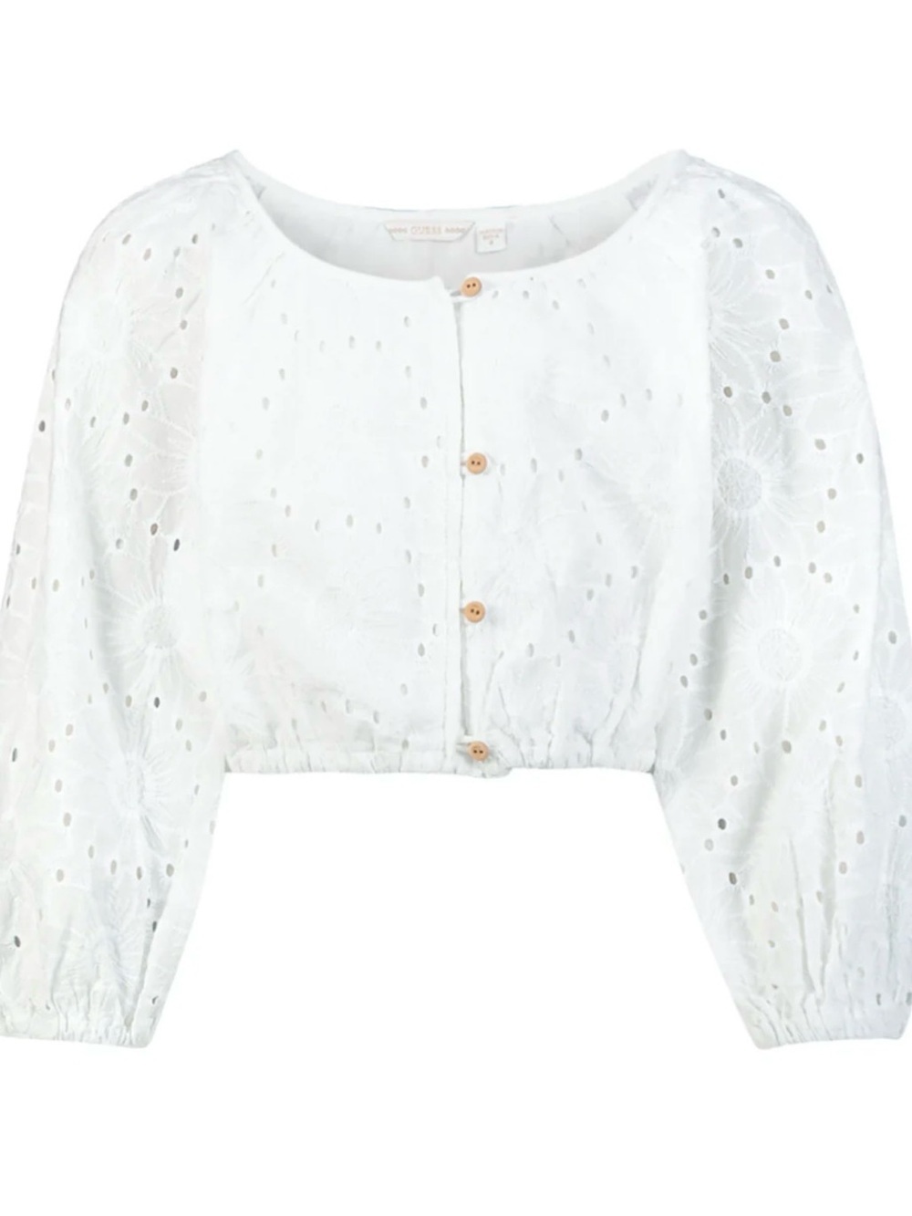 ZARA kids SWISS EMBROIDERY COTTON BLOUSE OYSTER WHITE size 9